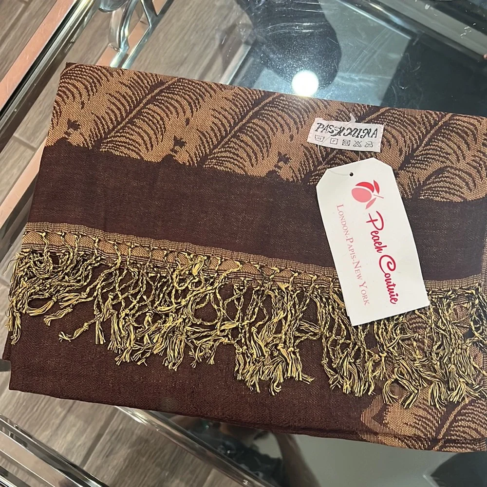 ✨Peach Couture Soft Persian Paisley Pashmina Shawl Scarf